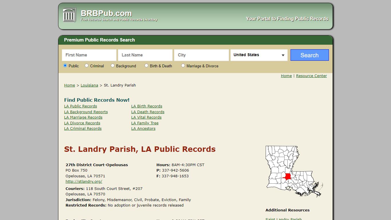 St. Landry Parish Public Records | Search Louisiana ...