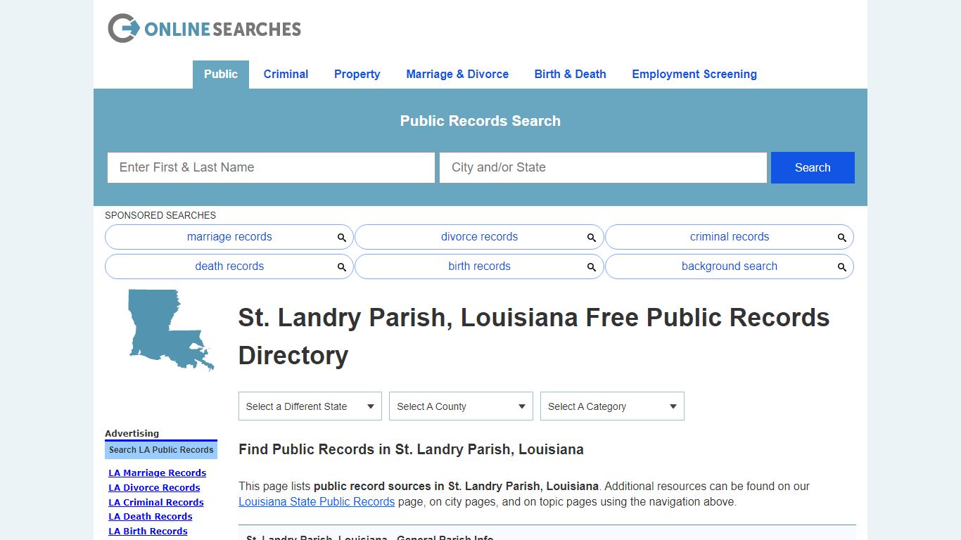 St. Landry Parish, Louisiana Public Records Directory