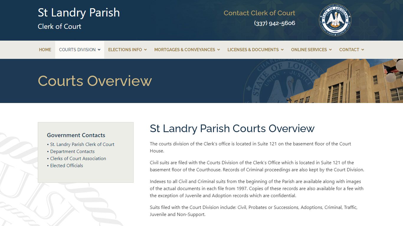 Courts Overview - St Landry Parish Clerk of Court